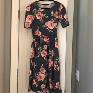 Blue rose midi length dress (Mindy maes market)